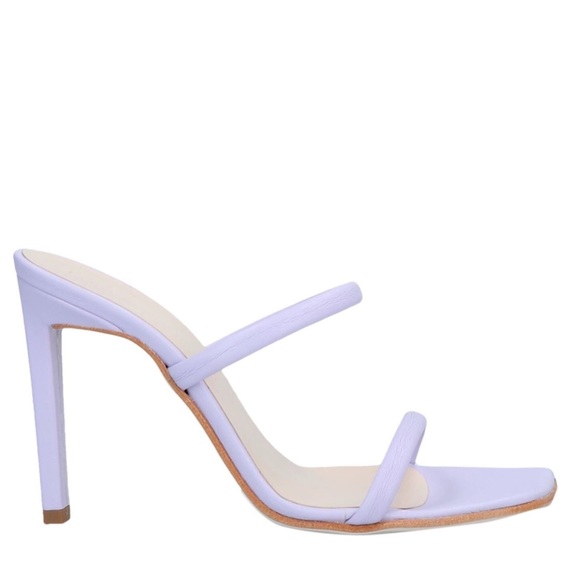 New in box LUCA VALENTINI Lilac Leather Heels Mules Sandals 7 37 Barbiecore - Picture 6 of 12